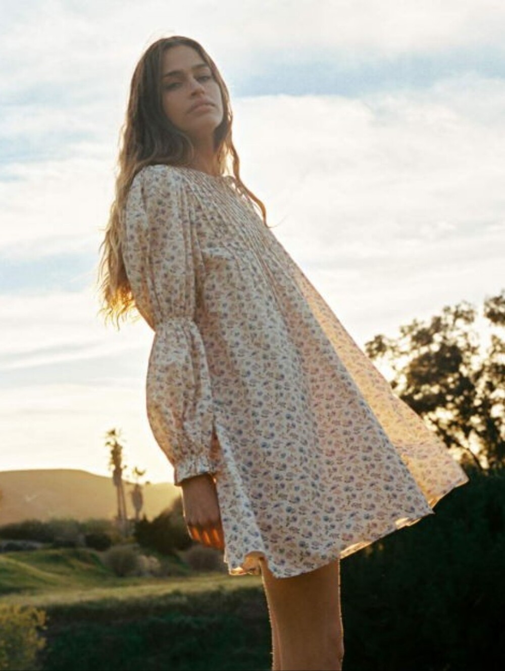 Christy Dawn Noor dress in oat straw cream, xsmall mini cottagecore garden party